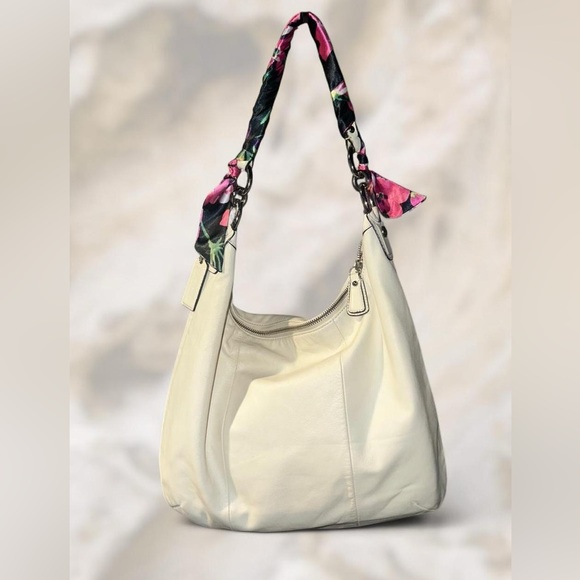 Coach Kristen Shoulder Bag in Cream with Purse Scarf - Picture 2 of 7